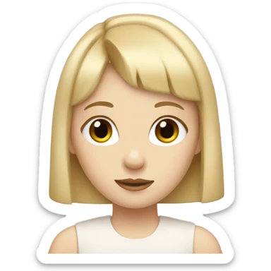Pale girl with blonde hair with bangs  sticker