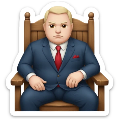 Mafia big fat boss sit on a chair sticker