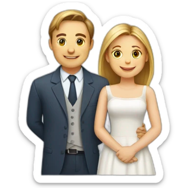 husband, wife, boy, girl, girl sticker