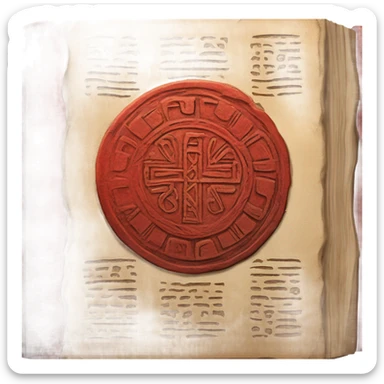 red learning runic book sticker