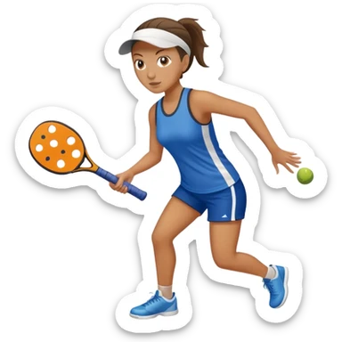 Lady playing pickle ball  sticker