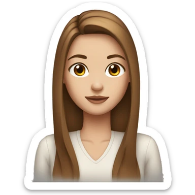 Margot, long straight brown hair, freckles sticker