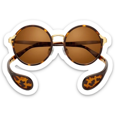 A pair of round-framed sunglasses with brown lenses sticker