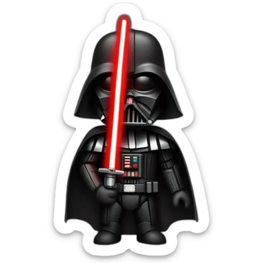 dark vador qui tien un sabre laser rouge sticker