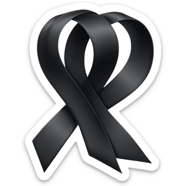Black ribbon for dead people honoring sticker