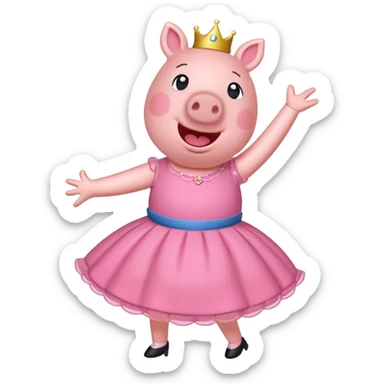 Peppa pig doing the griddy sticker