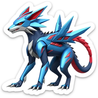 Futuristic Modern Zeraora-Dialga-Zoroark-fusion sticker