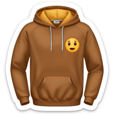 A brown hoodie no human and no zipper sticker