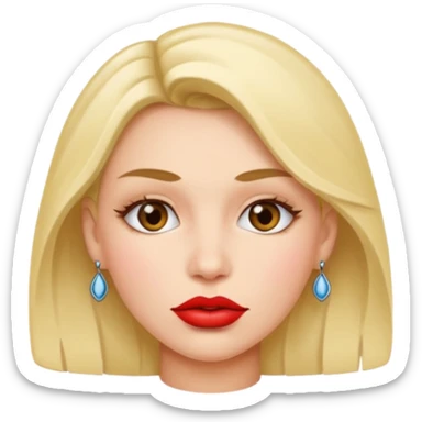 woman having pin on the lips sticker