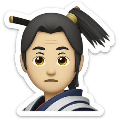 Japanese samurai sad tear sticker