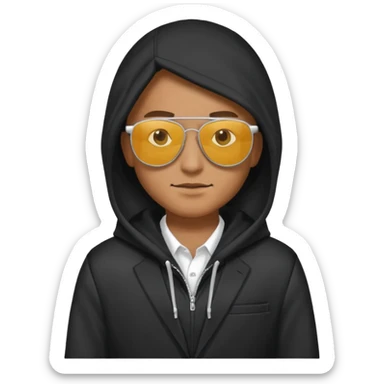 hoodie, sunglasses, suit sticker