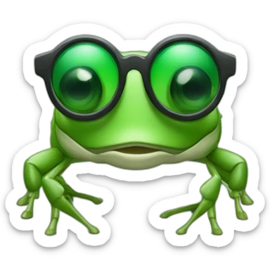 cangrejo con lentes verdes sticker