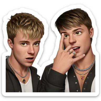 boys with jewelry and style sticker
