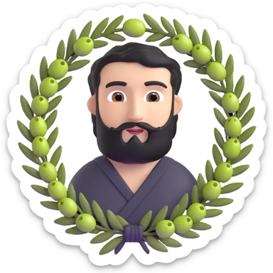 Greek person with olive wreath sticker