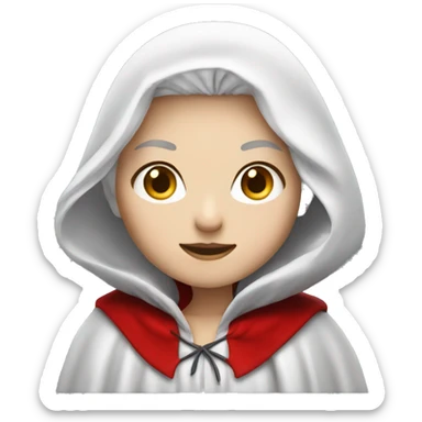 The white girl with white hair in the red cape and hood. sticker
