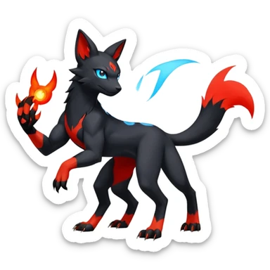 Salandit-Umbreon-Litten-Houndour-Hybrid (Full body) sticker