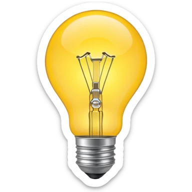 a glowing lightbulb representing an idea sticker