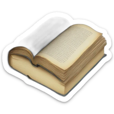 A opened book with a page maker sticker