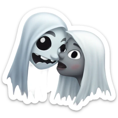 Ghost kissing Mae vampire sticker