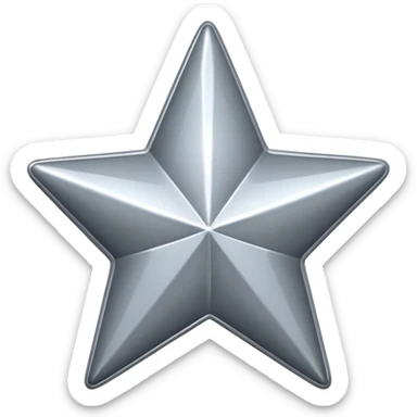 glitter gray star y2k 3d icon sticker
