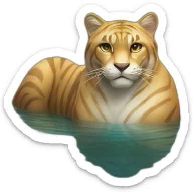 big cat in the lake sticker