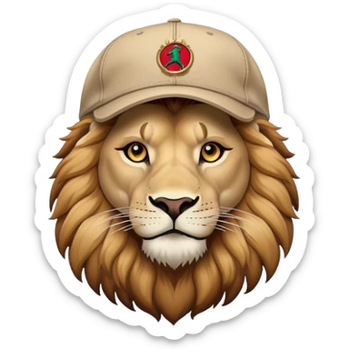 me puedes hacer un león con una gorra jordán sticker