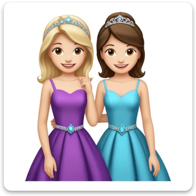 girls in a prom sticker