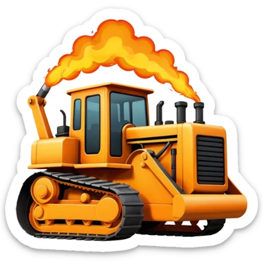 bulldozer on fire sticker