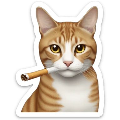 Cat cigarette sticker