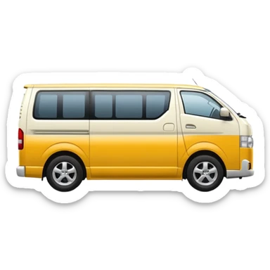 3D emoji of a Peruvian urban toyota hiace sticker
