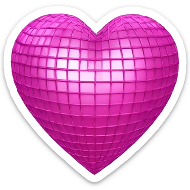 Pink disco ball heart sticker