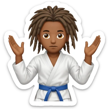 karate kids, dark skin, dreadlocks sticker
