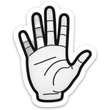 Line drawing of a hand sticker