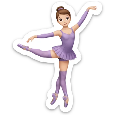 Ballet dancer in over the knee socks, leotard and brown hair sticker