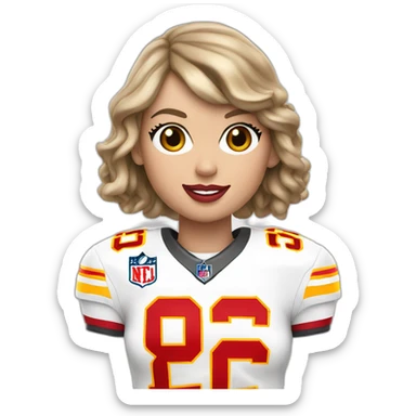 taylor swift in nfl chiefs jersey sticker