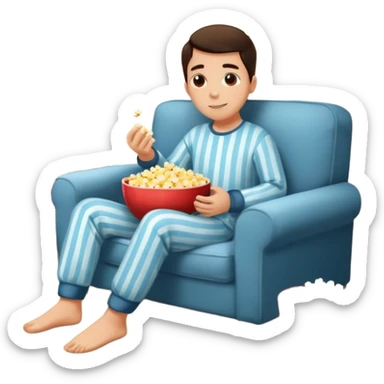 person watching a movie in their living room sticker