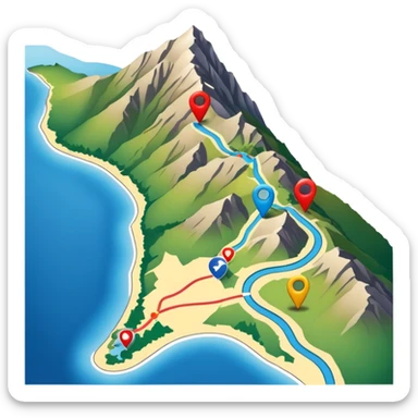 gps pin locaters on a wider range of map - buller nz sticker