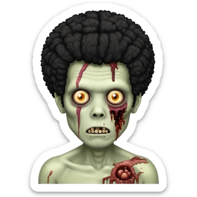 Zombie with a black Afro  sticker
