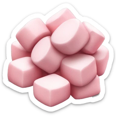 small pile of realistic pink marshmallows. sticker