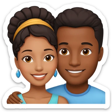 romantic and smiling black couple sticker