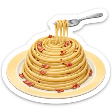 Spiral pasta in carbonara sauce sticker