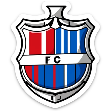 FC Barcelona logo, shield with blue and red stripes, football club emblem sticker