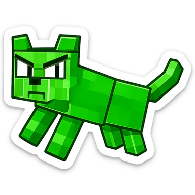 Extract only the green dog from the image, remove the background and all other characters, and provide the dog with a transparent background. The style should be preserved as much as possible. sticker