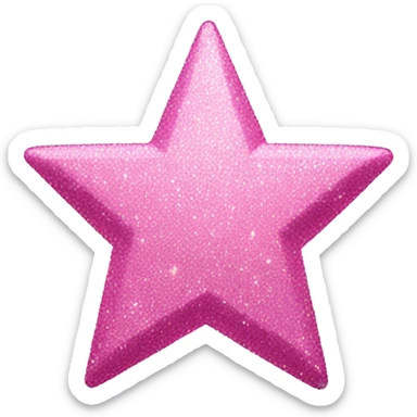 A pink star with glitter  sticker