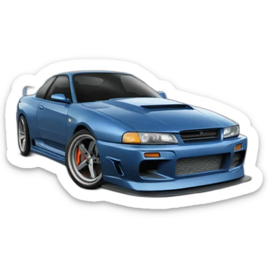 Skyline 34 gr voiture bleu gris fast and furious sticker
