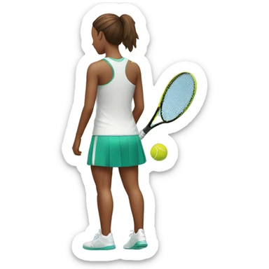 tennis player's back symmetric sticker