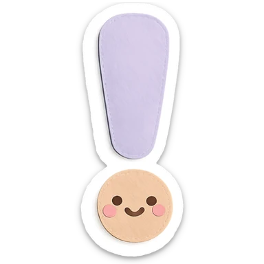 soft pastel kawaii exclamation mark icon sticker