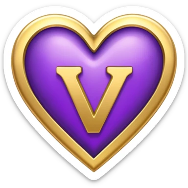 The gold Letter “y” inside a Purple Heart sticker
