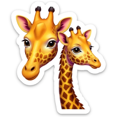  giraffe love - neon colors sticker