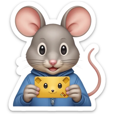 Mouse opening Pokémon cards sticker